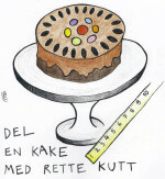 En kake som skal deles med rette kutt